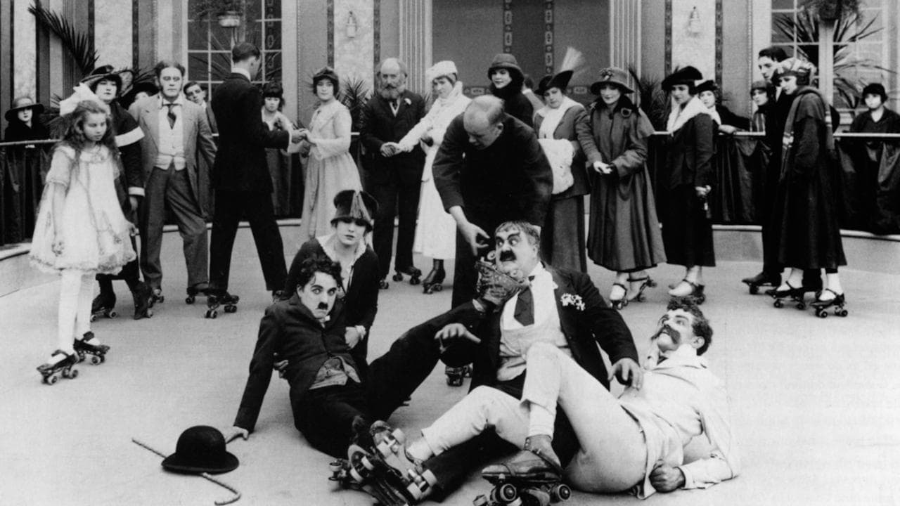 チャップリンのスケートの背景画像