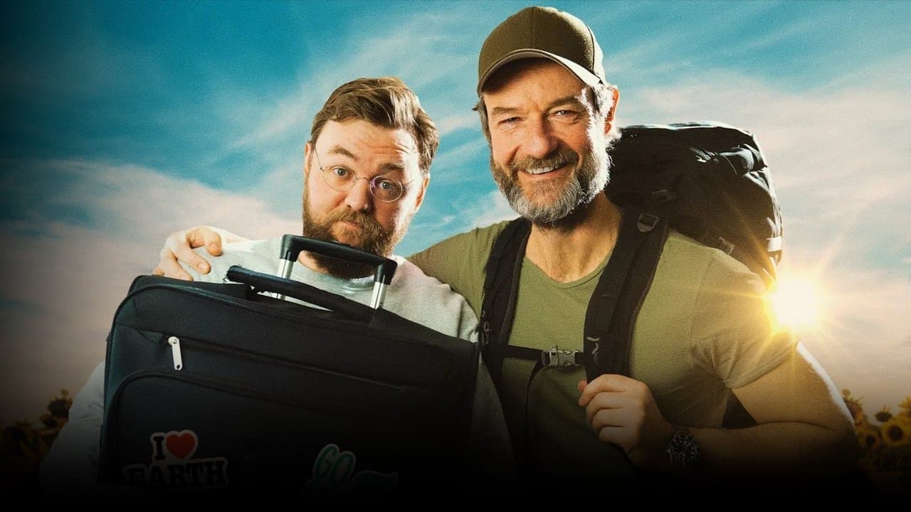 Med rygsæk og rullekuffertの背景画像