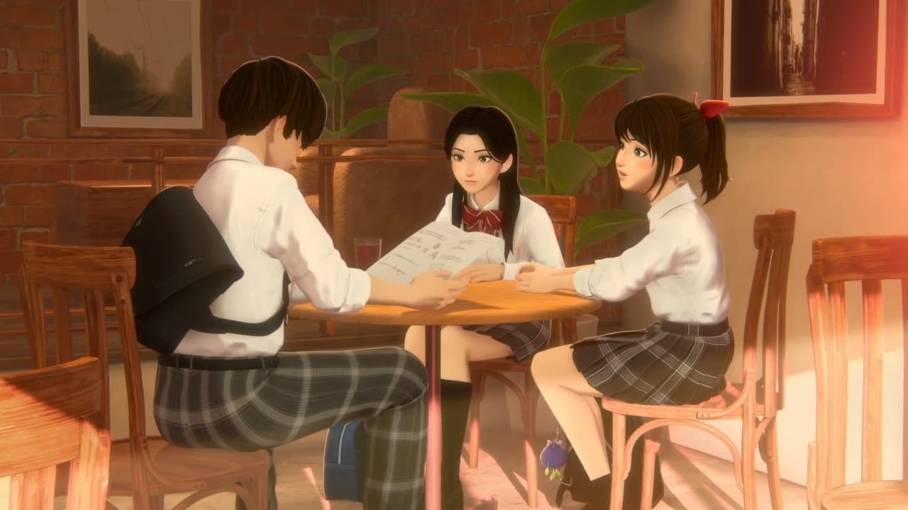 女子高生と魔法のノートの背景画像