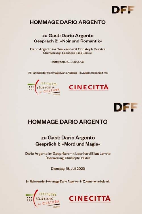 Dario Argento in conversation at the DFFのポスター