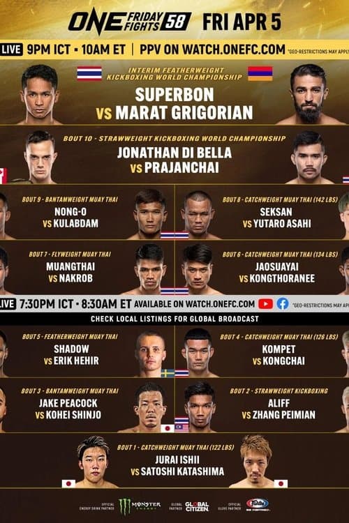 ONE Friday Fights 58: Superbon vs. Grigorian 3のポスター