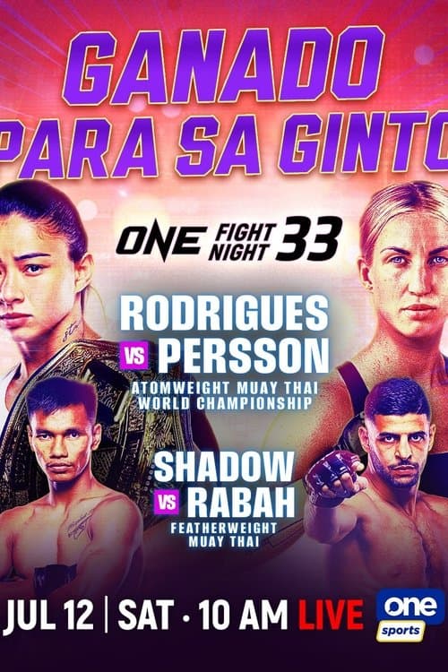 ONE Fight Night 33: Rodrigues vs. Perssonのポスター