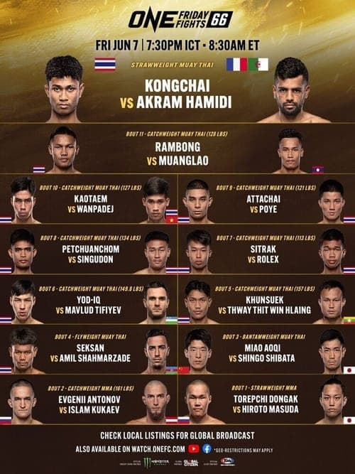 ONE Friday Fights 66: Kongchai vs. Hamidiのポスター