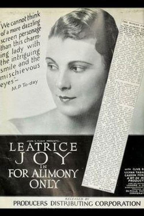 For Alimony Onlyのポスター