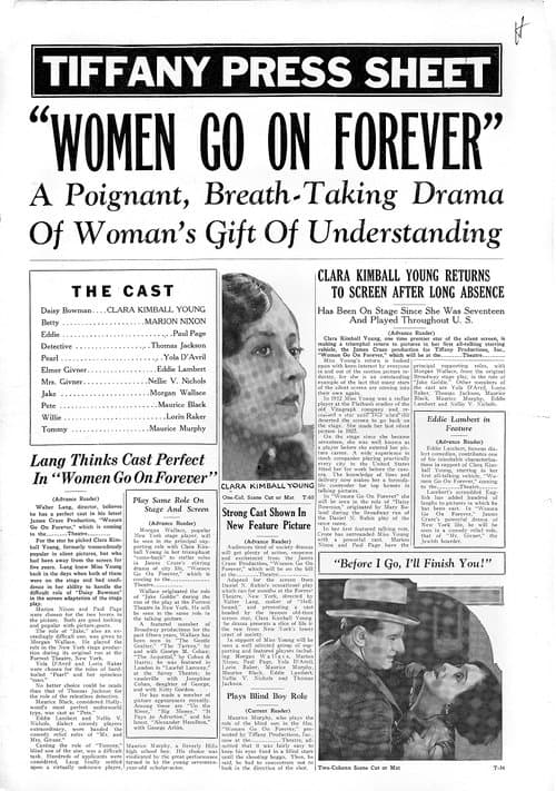 Women Go on Foreverのポスター