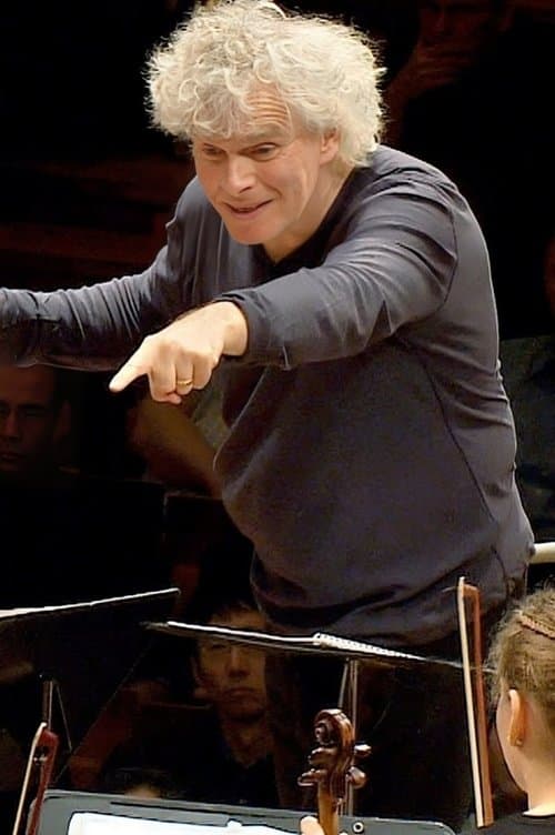 In rehearsal: Simon Rattle conducts 6 Berlin school orchestrasのポスター