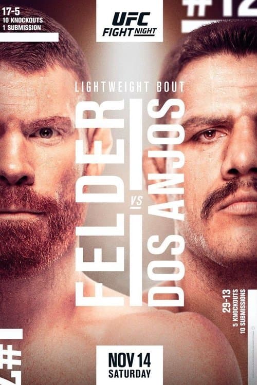 UFC Fight Night 182: Felder vs. Dos Anjosのポスター