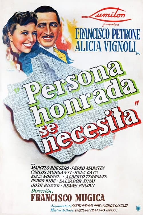 Persona honrada se necesitaのポスター