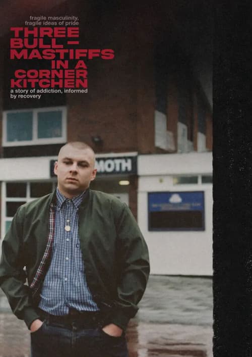 Three Bull-Mastiffs in a Corner Kitchenのポスター