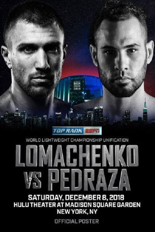 Vasyl Lomachenko vs. Jose Pedrazaのポスター