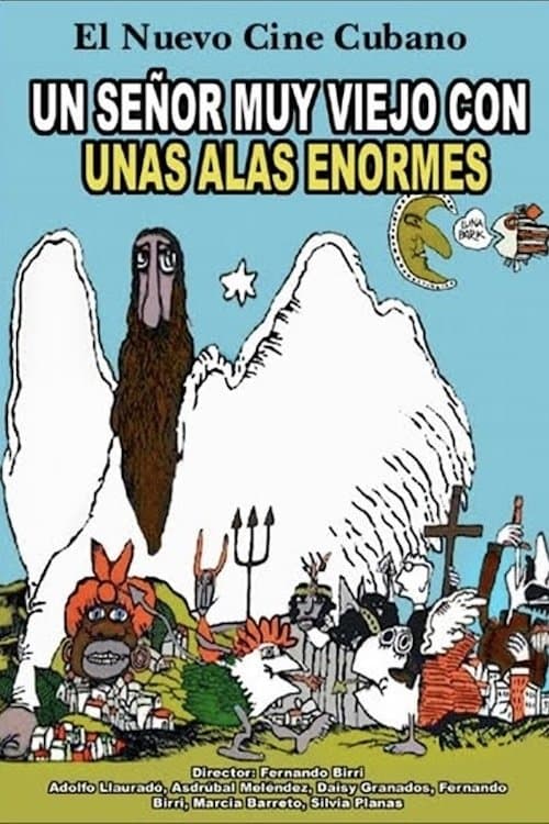 Un señor muy viejo con unas alas enormesのポスター