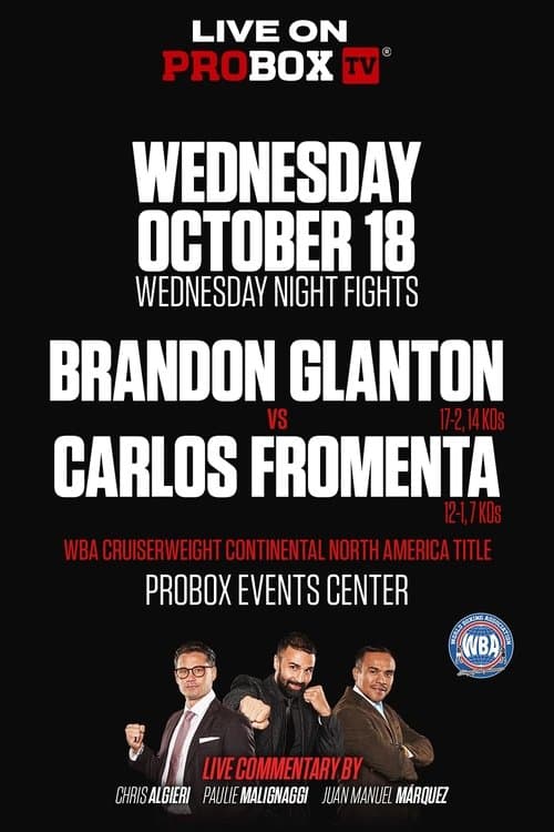 Brandon Glanton vs. Carlos Fromentaのポスター
