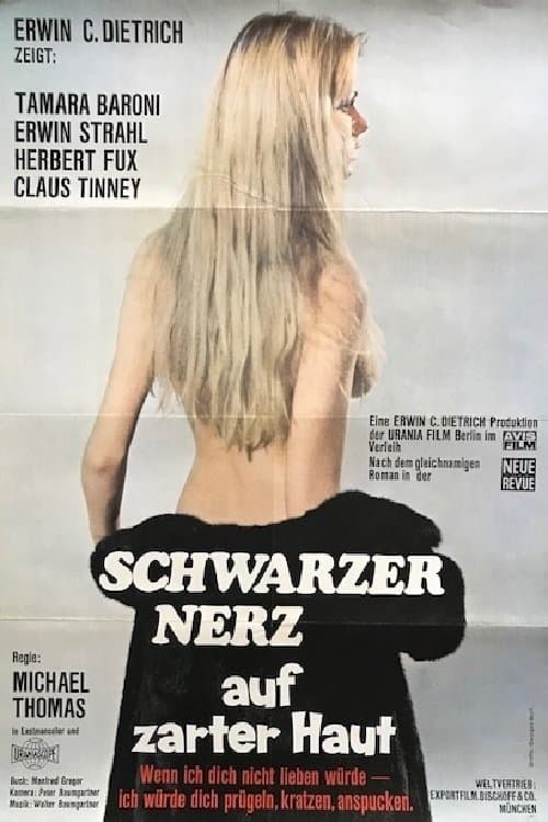Schwarzer Nerz auf zarter Hautのポスター
