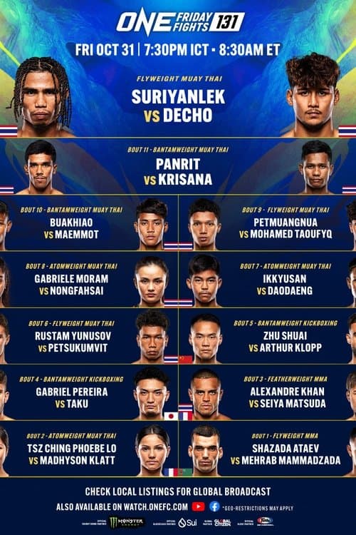 ONE Friday Fights 131: Suriyanlek vs. Decho 2のポスター