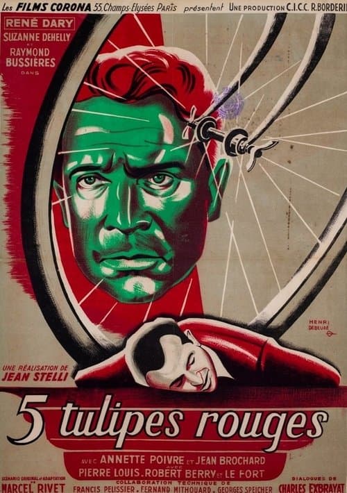 5 tulipes rougesのポスター